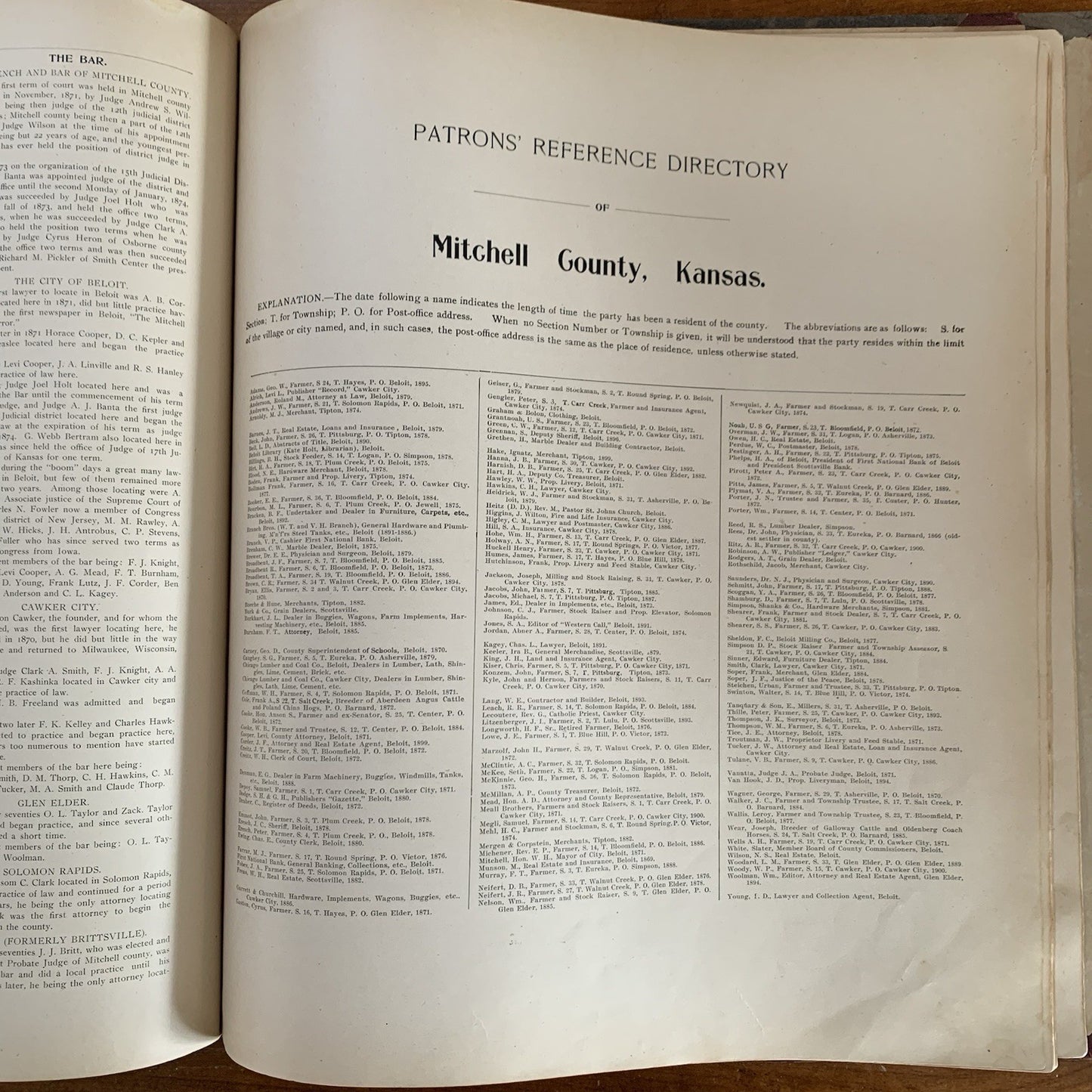 1902 Standard Atlas of Mitchell County Kansas / Plat Map Book