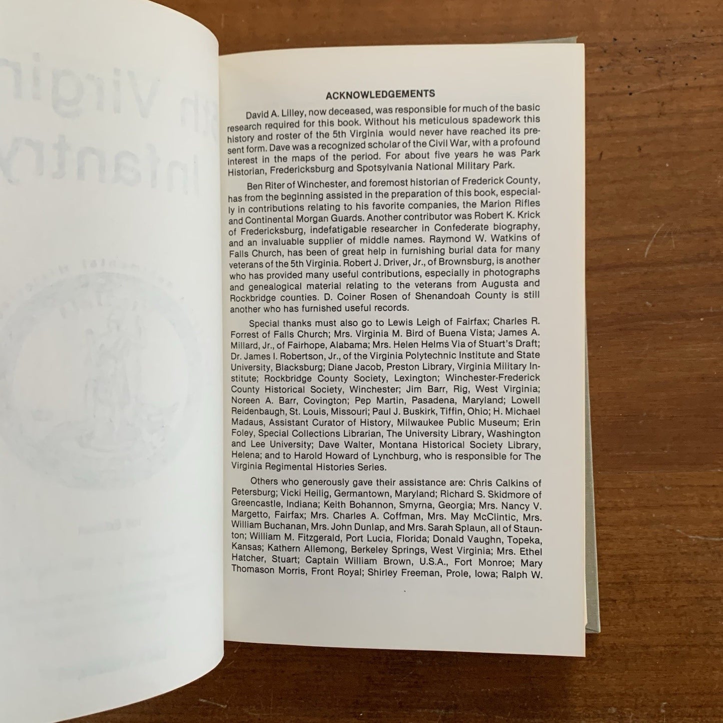 5th Virginia Infantry by Lee A. Wallace Jr. Signed 1st Edition 1988