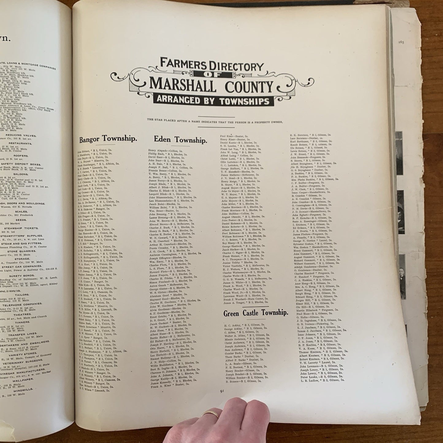 1907 Atlas of Marshall County Iowa / Plat Book Maps United States