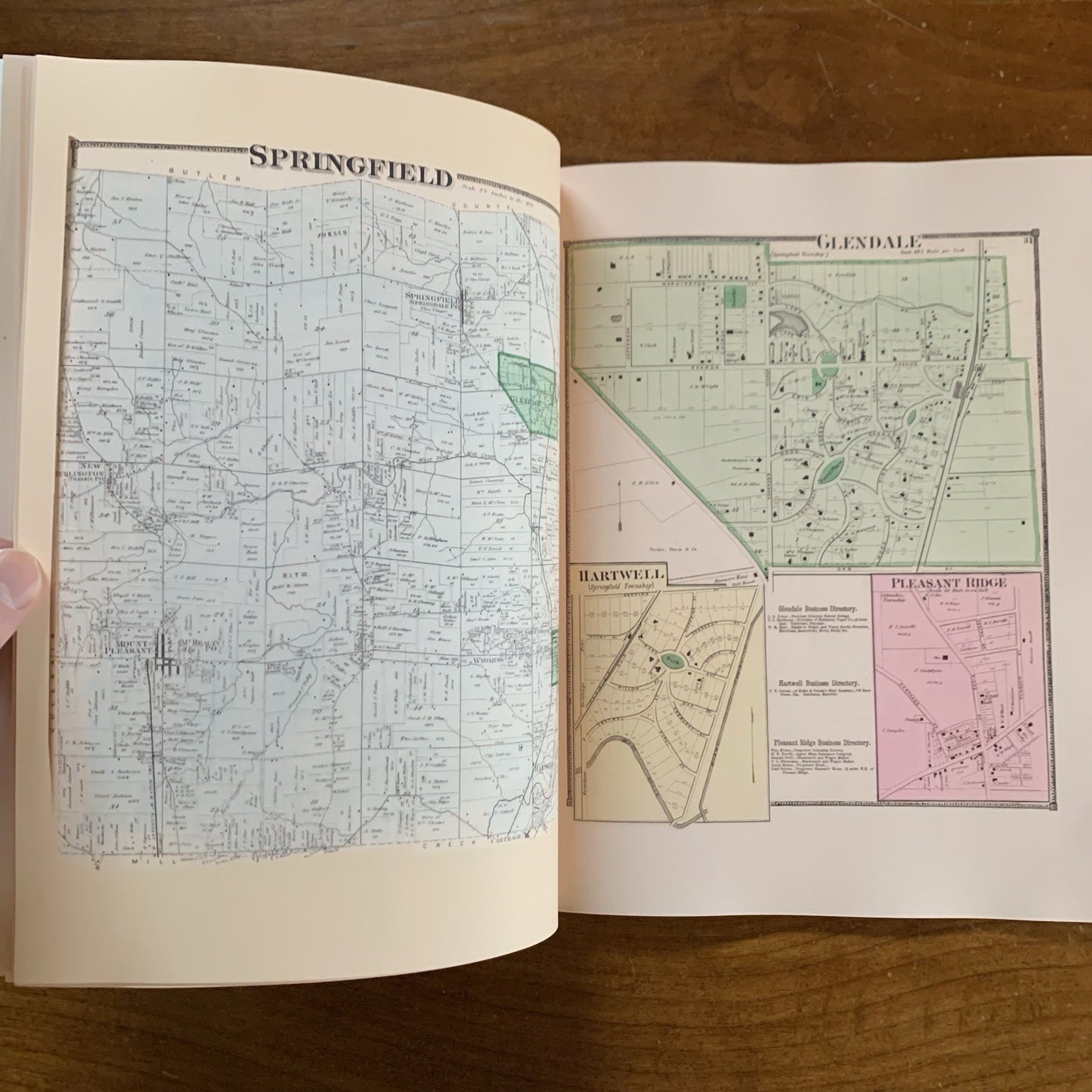 1869 Atlas of Hamilton County, Ohio / Cincinnati Plate Book / Facsimile