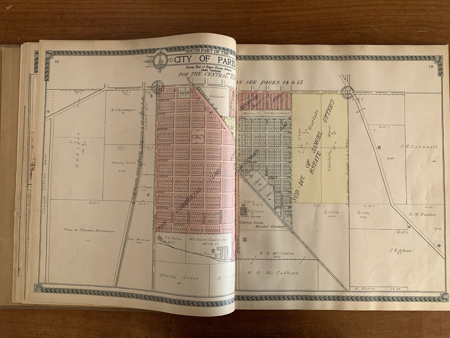 1910 Standard Atlas of Edgar County Illinois Maps Plat Book Directory VERY GOOD