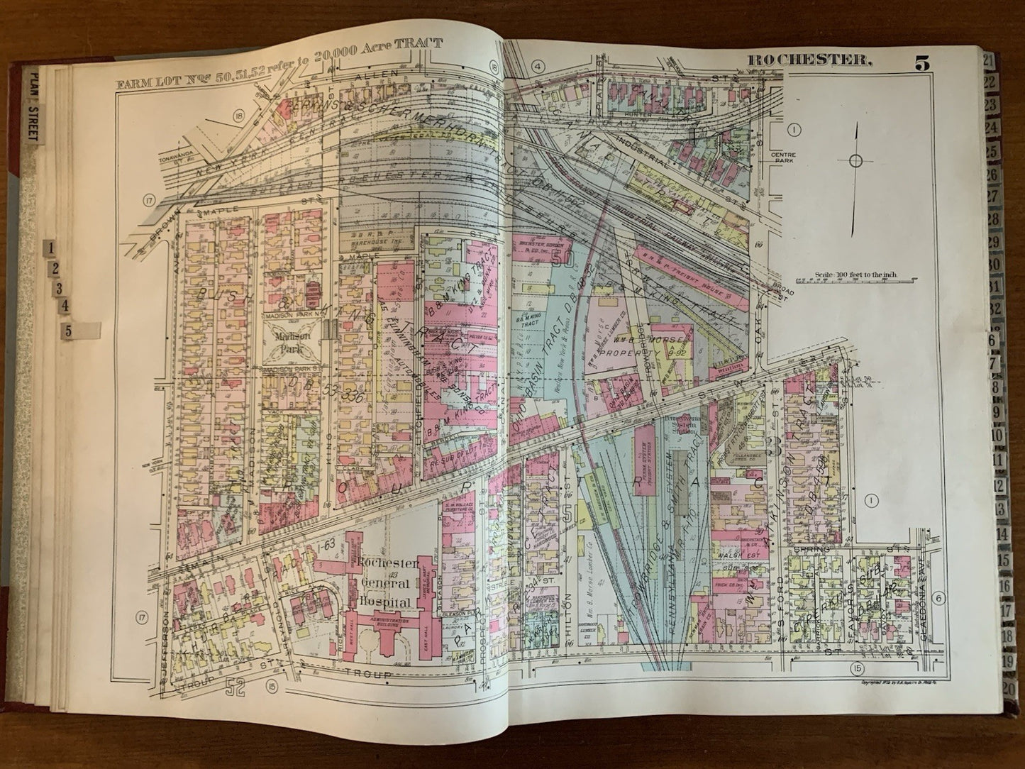 1926 Plat Book of the City of Rochester New York. Near Fine.