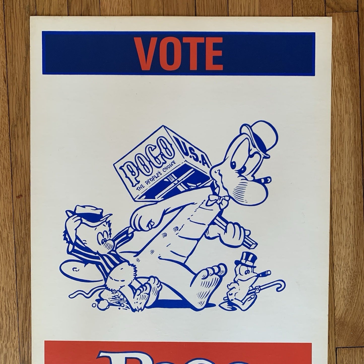 Vote Pogo for President Poster Estate of Walt Kelly 1979 Cardboard Poster