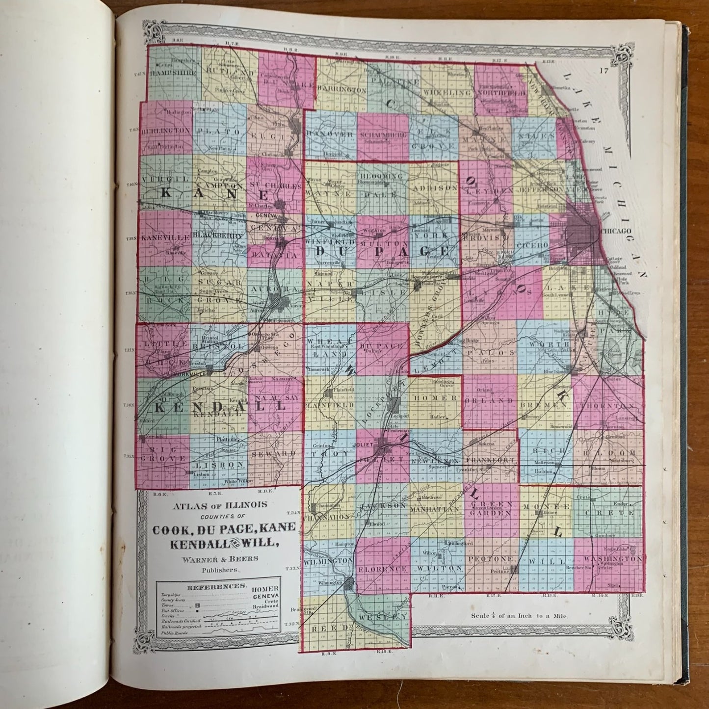 1872 Atlas of Whiteside County and the State of Illinois Morrison Sterling Maps