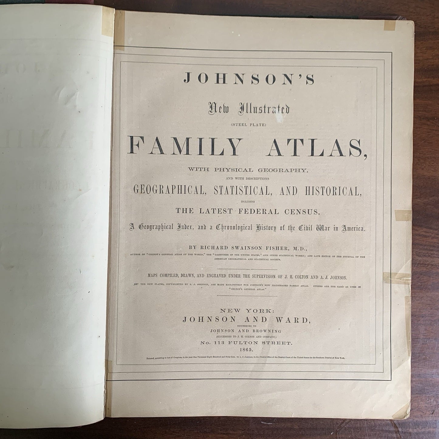 1865 Johnsons New Illustrated Family Atlas / Maps United States Civil War