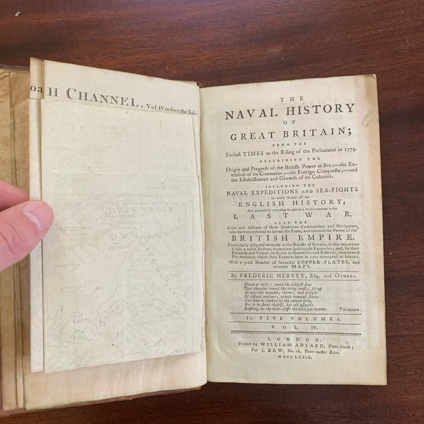 1780 5 Vol / The Naval History of Great Britain by Frederic Hervey