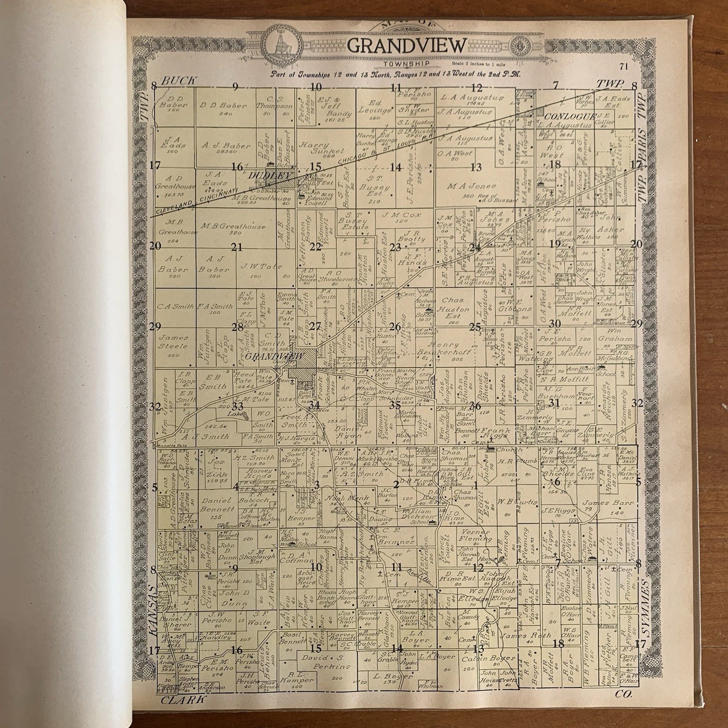 1910 Standard Atlas of Edgar County Illinois Maps Plat Book Directory VERY GOOD