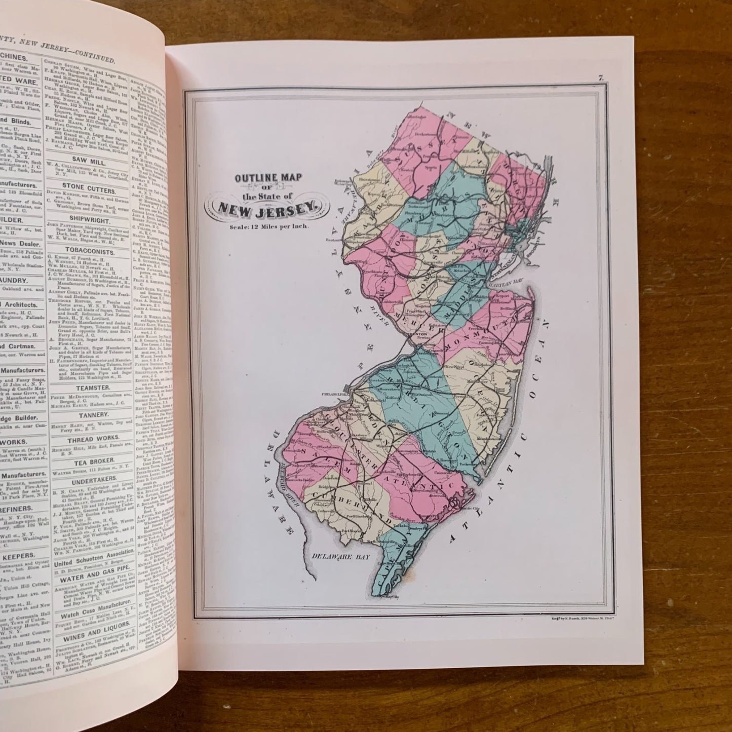 1873 Combined Atlas Of The State Of New Jersey and the County Hudson - Facsimile