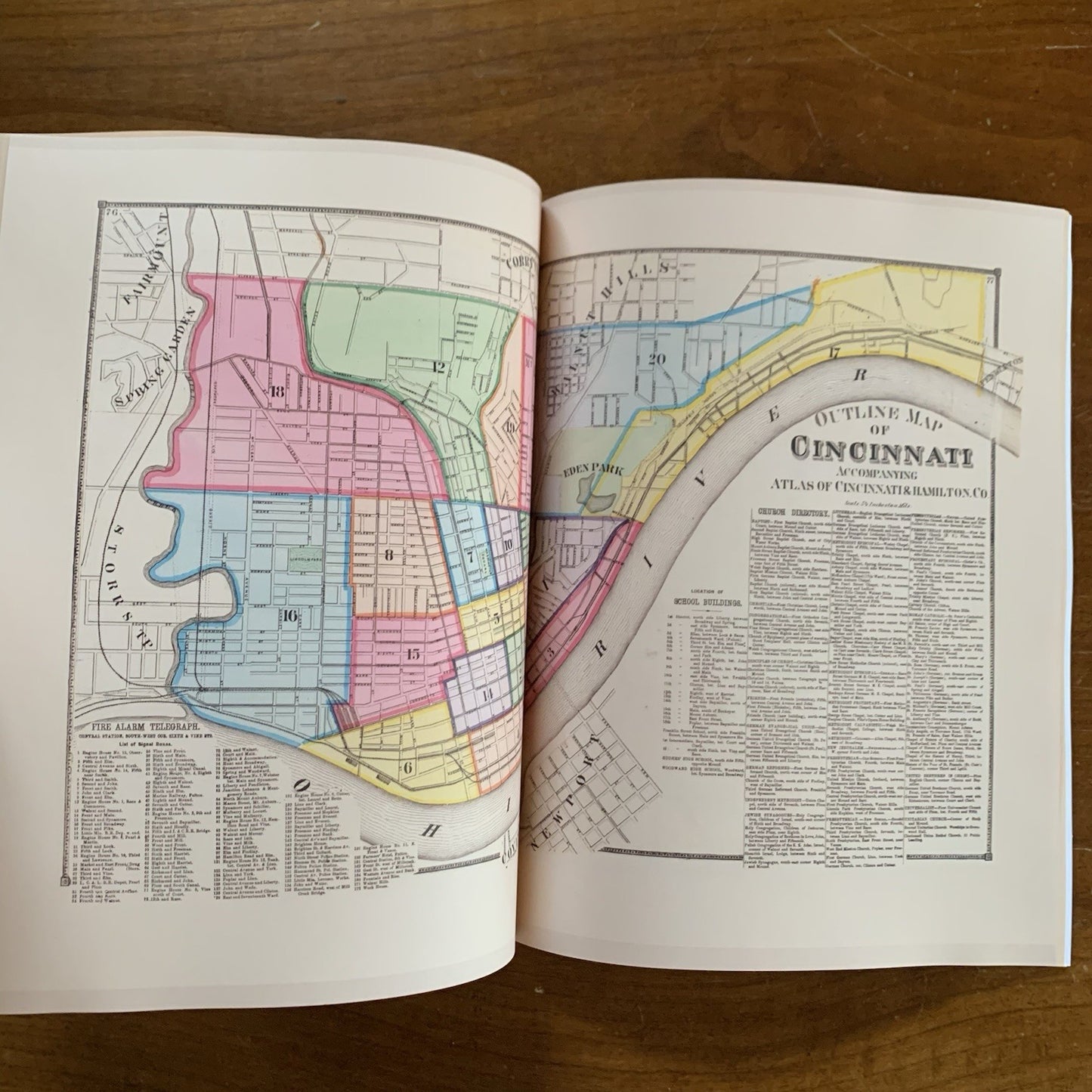 1869 Atlas of Hamilton County, Ohio / Cincinnati Plate Book / Facsimile