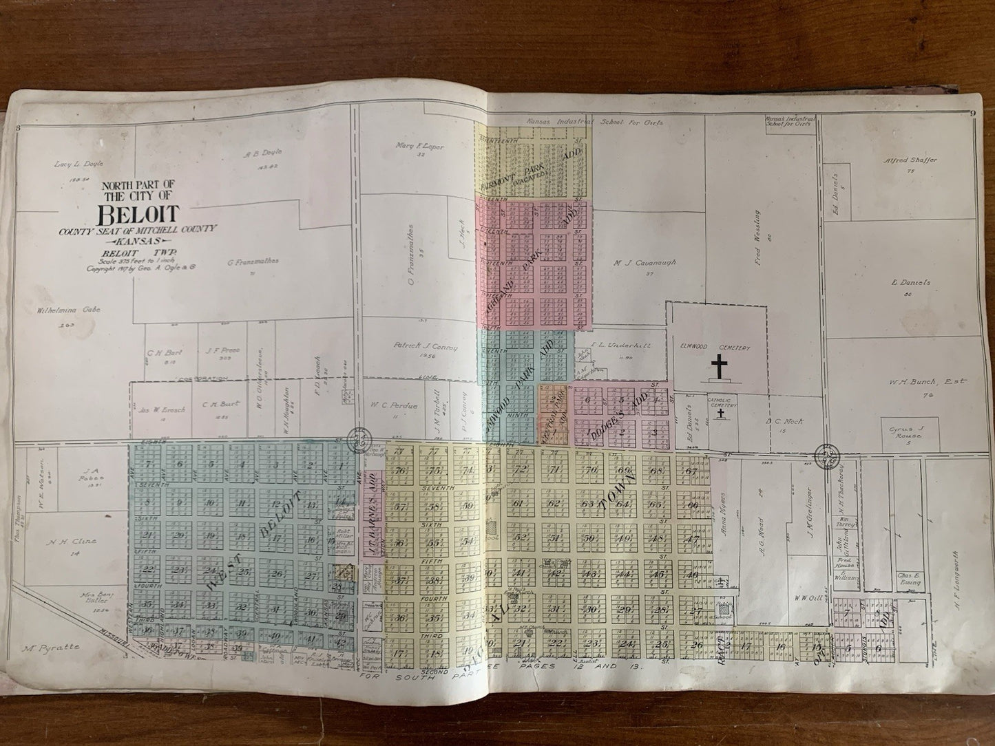 1917 Standard Atlas of Mitchell County Kansas / Plat Map Book