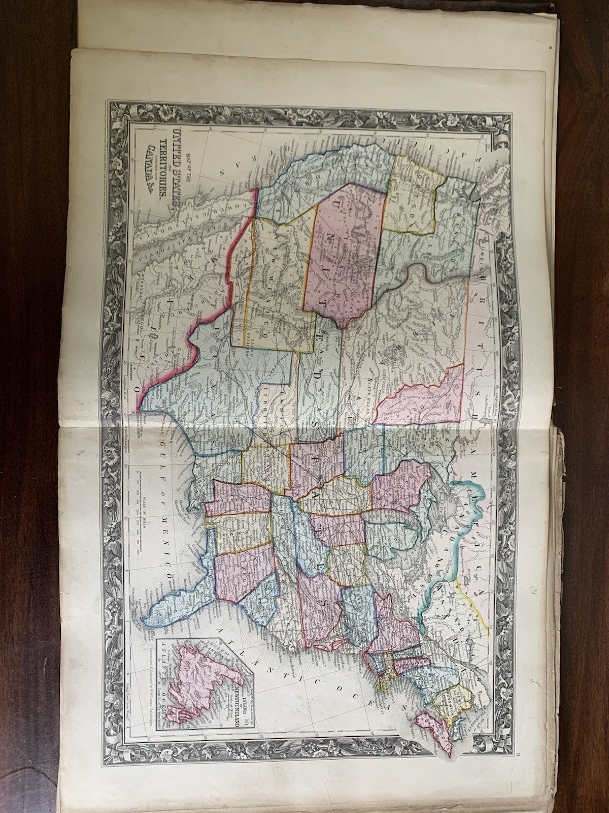 1861 Mitchells New General Atlas / Maps World United States Hand Colored VG