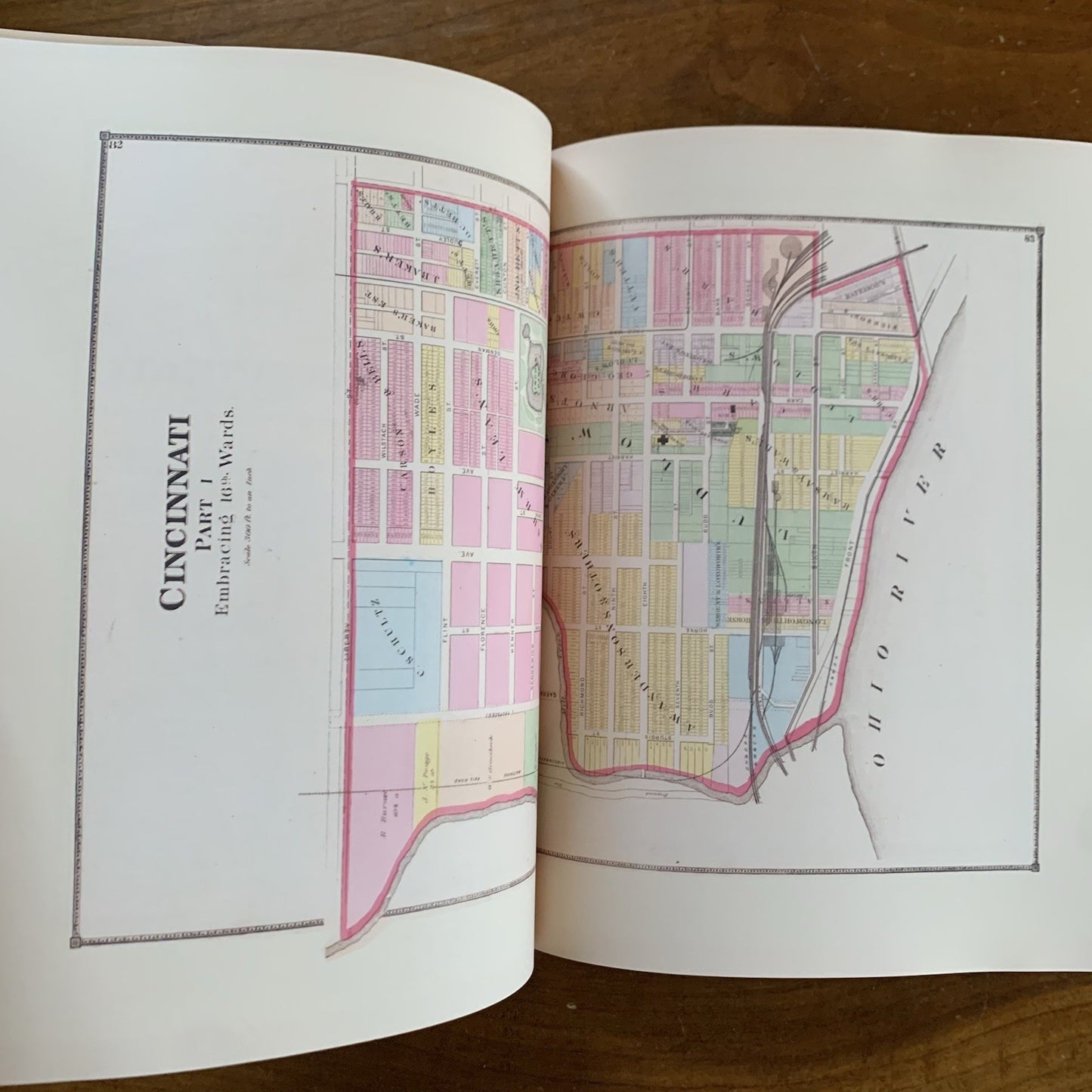 1869 Atlas of Hamilton County, Ohio / Cincinnati Plate Book / Facsimile