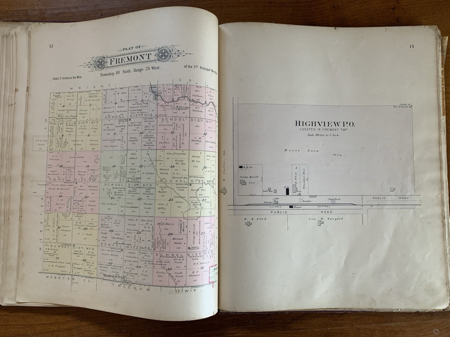 1896 Plat Book Atlas of Hamilton County, Iowa / Webster City Foldout Map