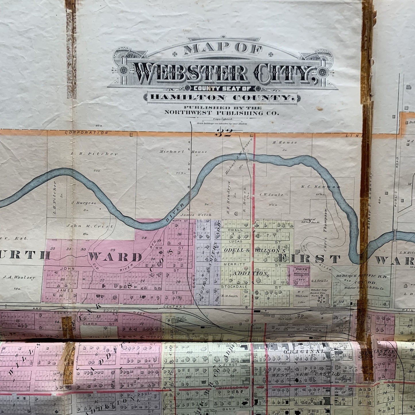 1896 Plat Book Atlas of Hamilton County, Iowa / Webster City Foldout Map