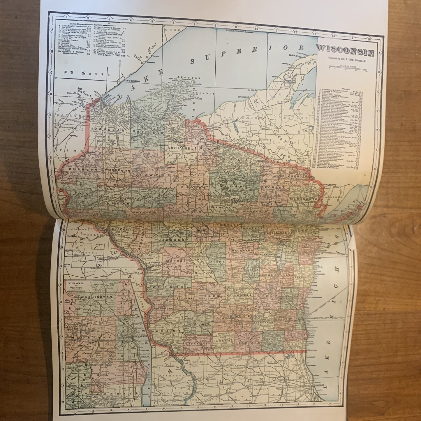 1916 Standard Atlas of Lafayette County Wisconsin Plat Book Ogle
