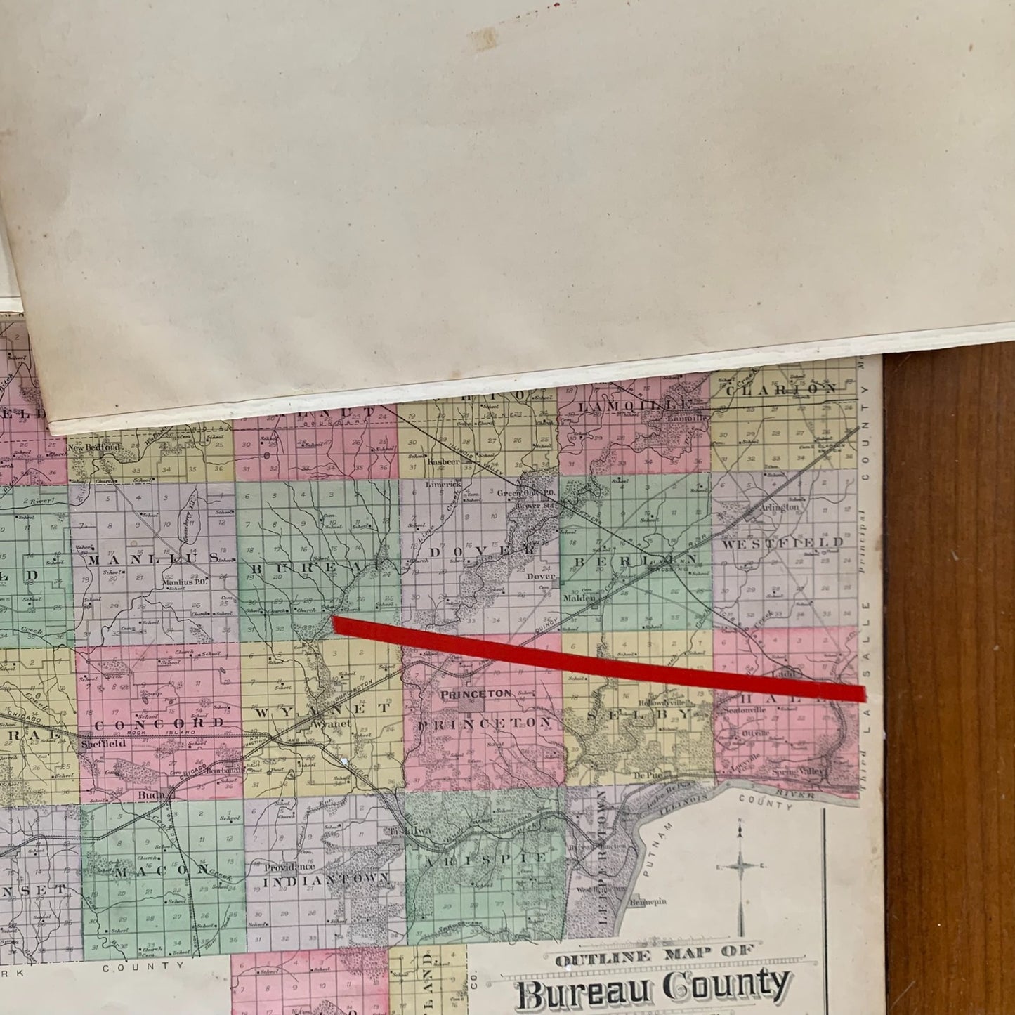 1892 Plat Book of Bureau County, Illinois Princeton Spring Valley Atlas Maps