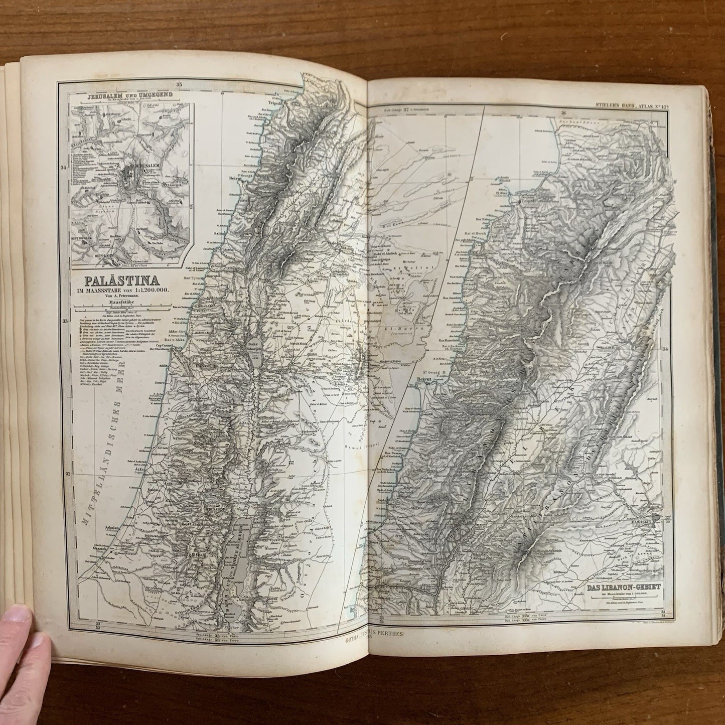 1869 Adolf Stieler's Hand Atlas of the Earth on All Parts of the World 84 Plates