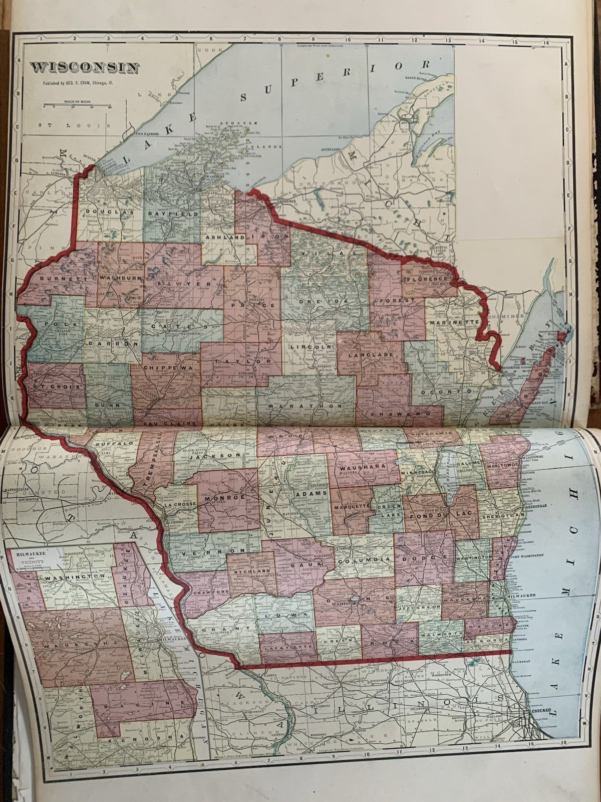 1904 Plat Book of Rock County Wisconsin / Atlas Janesville Beloit Maps