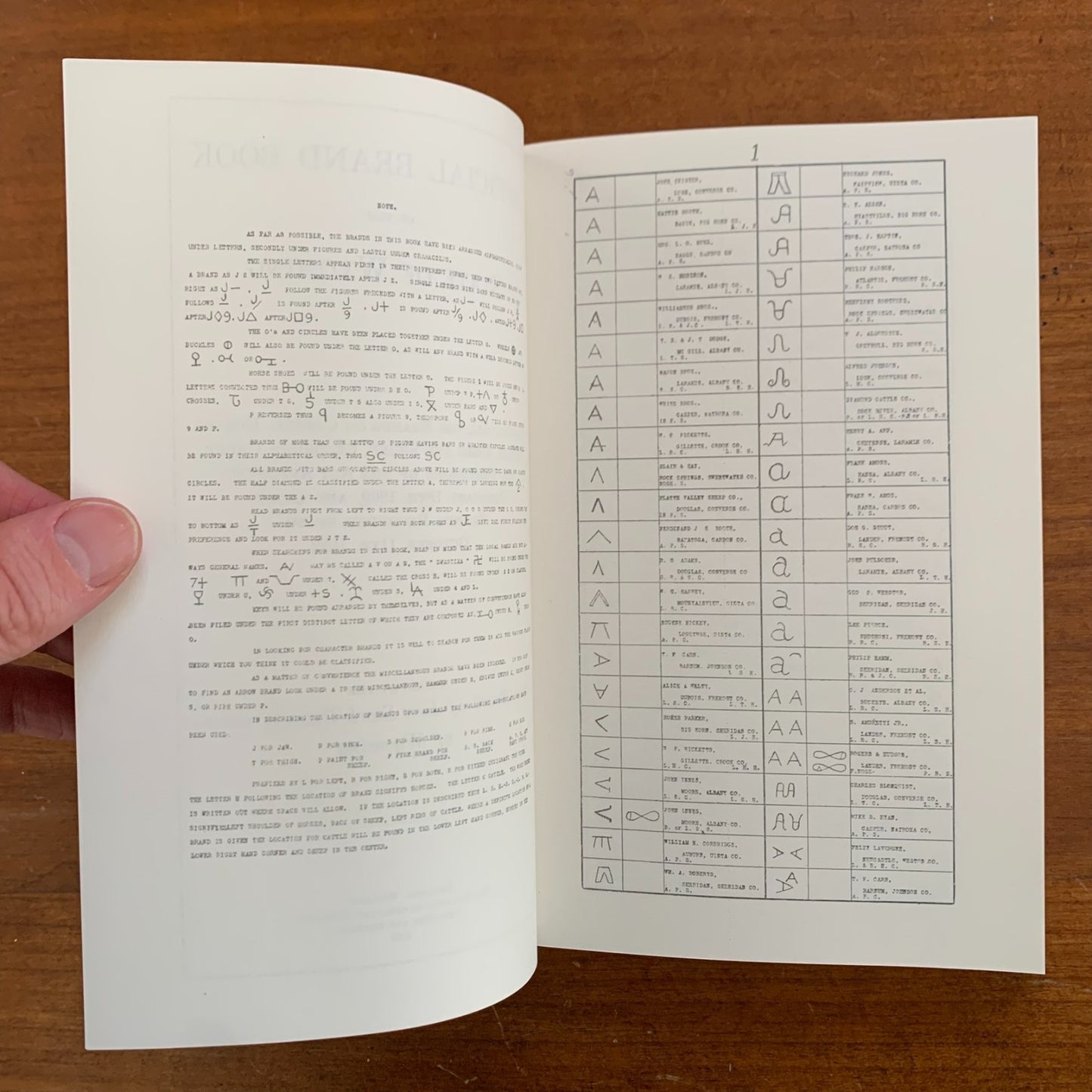 1912 Official Brand Book of the State of Wyoming / Facsimile