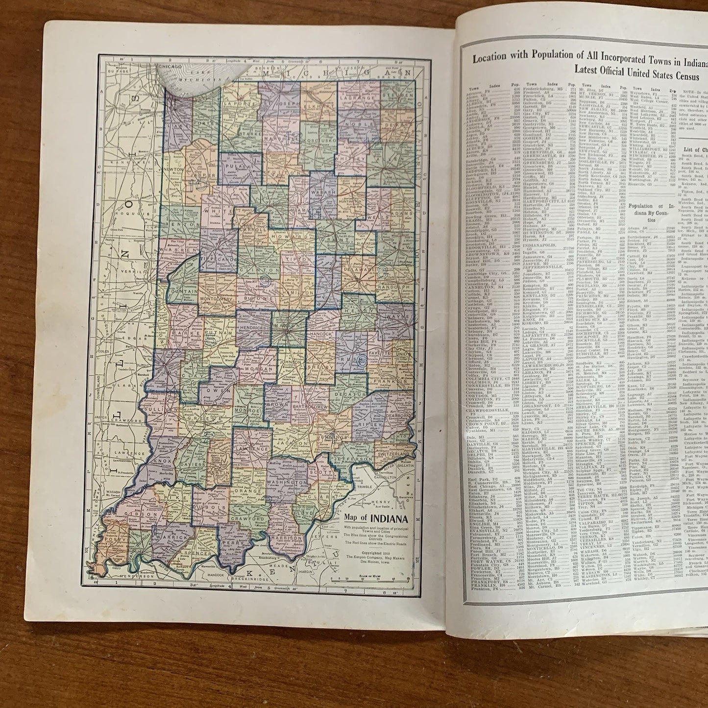 1919 Atlas and Plat Book of Clinton County Indiana World War 1 History Pictures