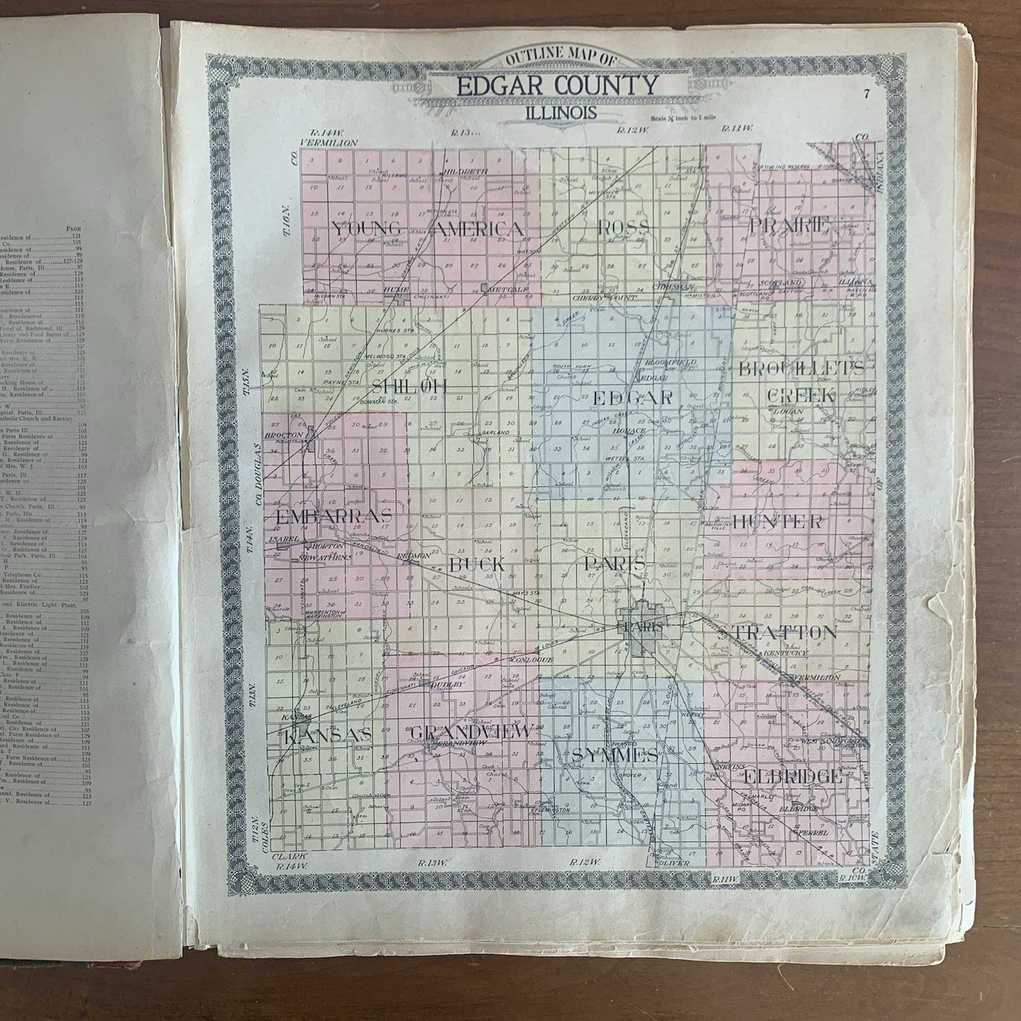 1910 Standard Atlas of Edgar County Illinois / Maps Plat Book Directory