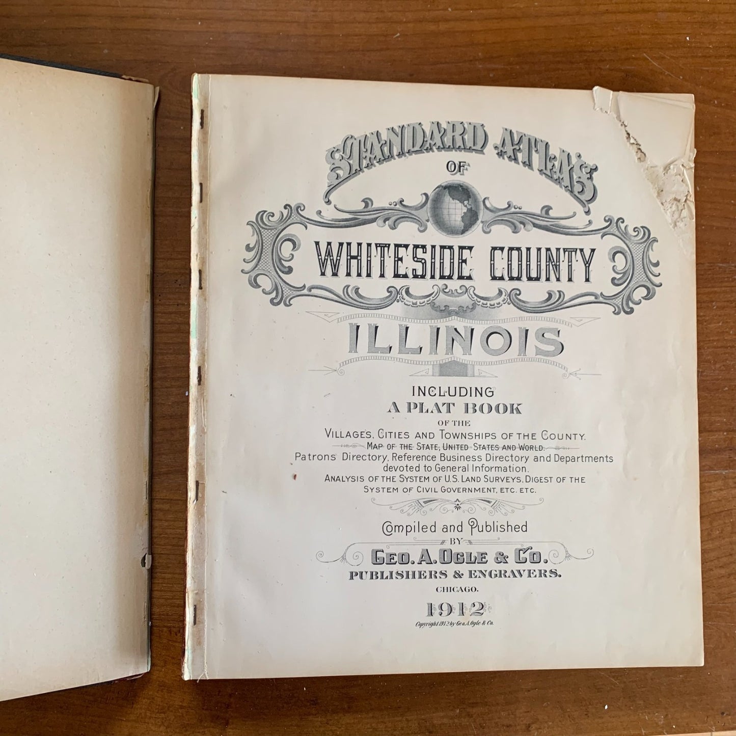 1912 Standard Atlas of Whiteside County, Illinois Sterling Rock Falls Fulton