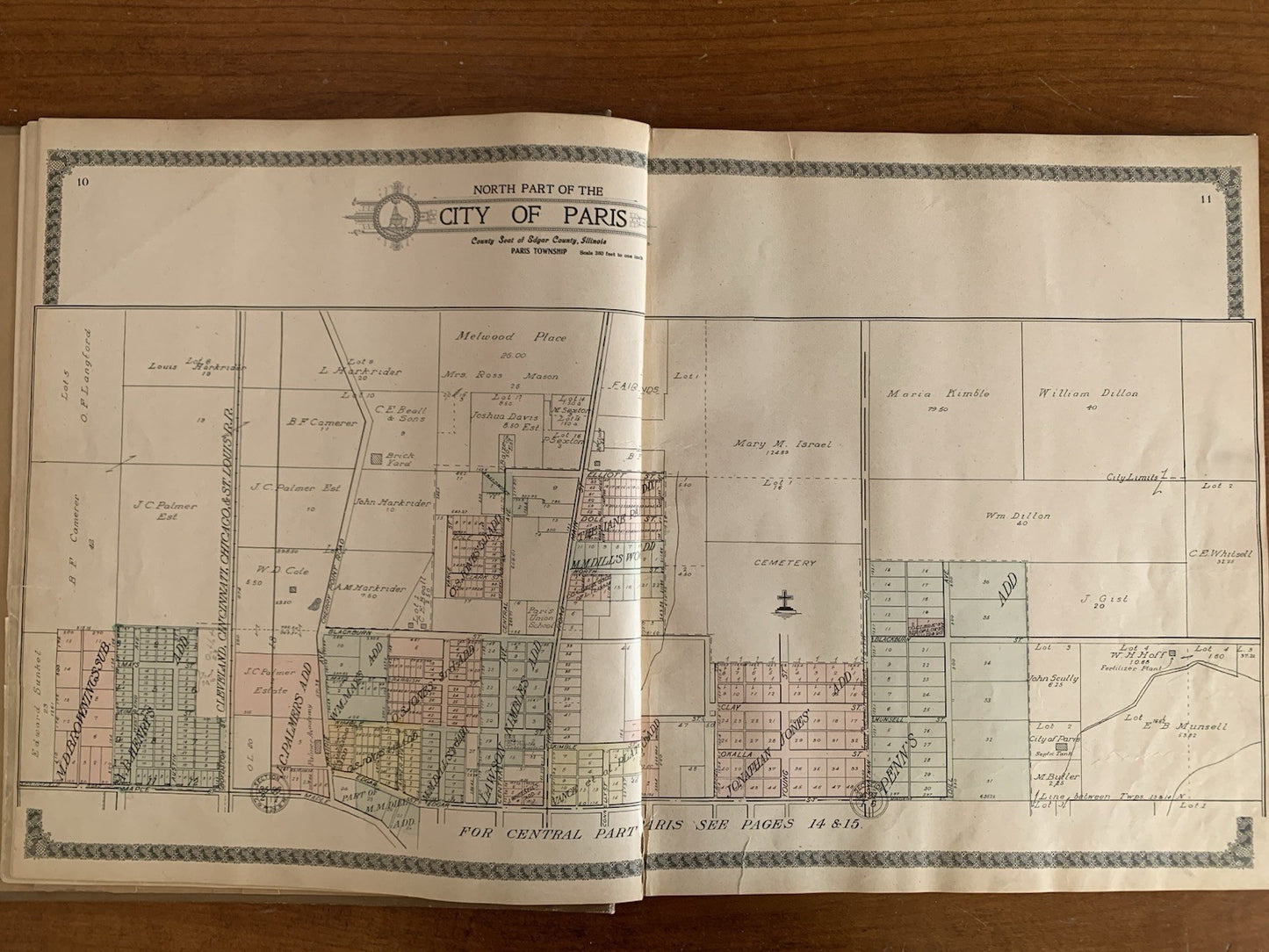 1910 Standard Atlas of Edgar County Illinois Maps Plat Book Directory VERY GOOD