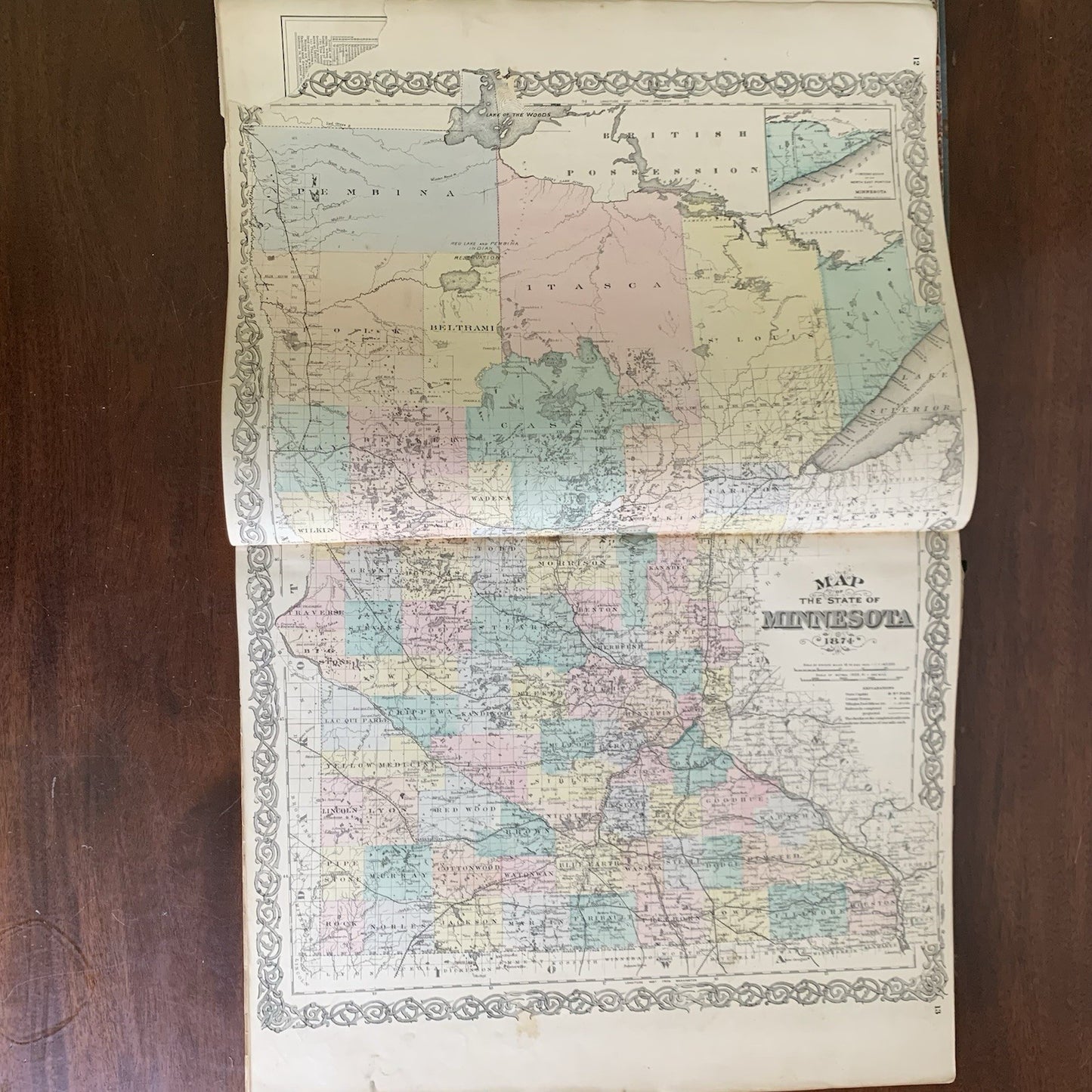 1874 Illustrated Historical Atlas of the State of Minnesota / DELUXE ED W VIEWS