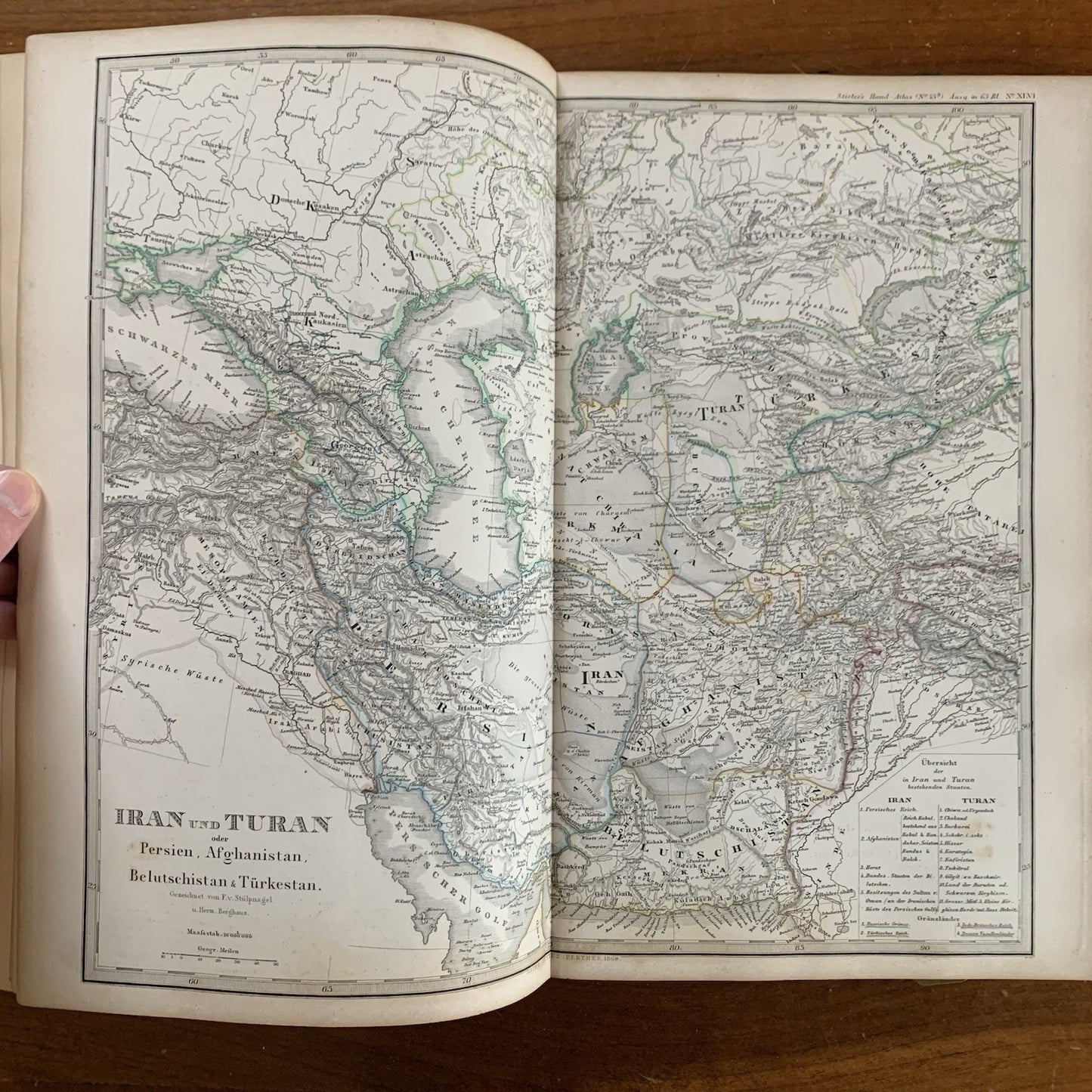 1869 Adolf Stieler's Hand Atlas of the Earth on All Parts of the World 84 Plates