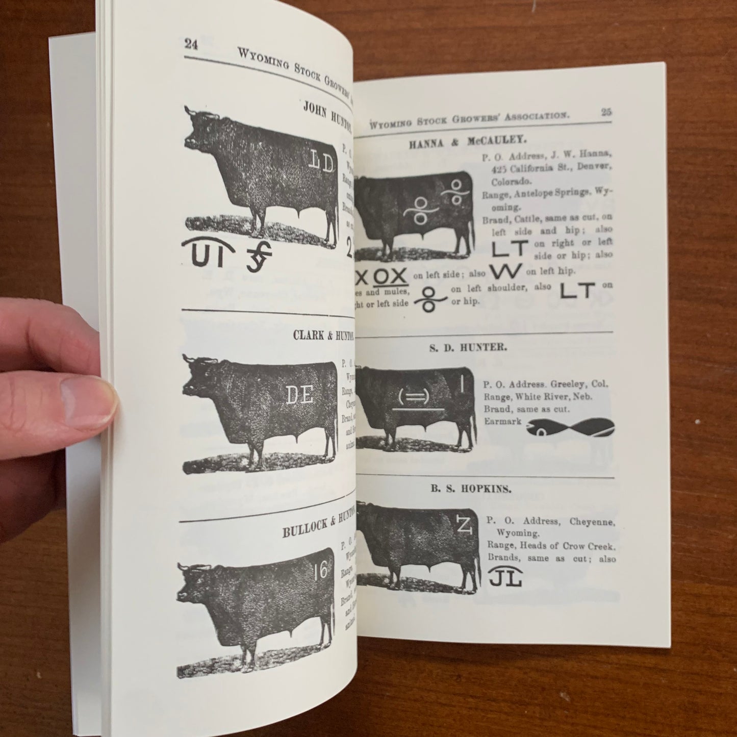 1882 Cattle Brands Owned By Members Of The Wyoming Stock Growers Association