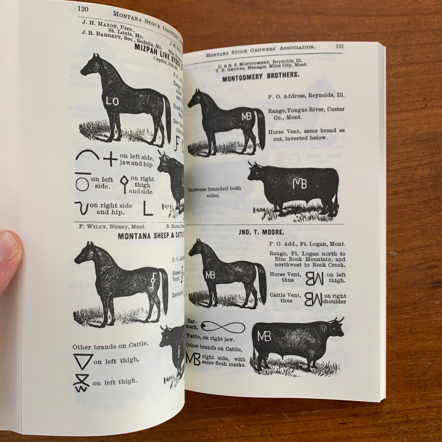 1886 Brand Book of the Montana Stock Growers' Association / FACSIMILE