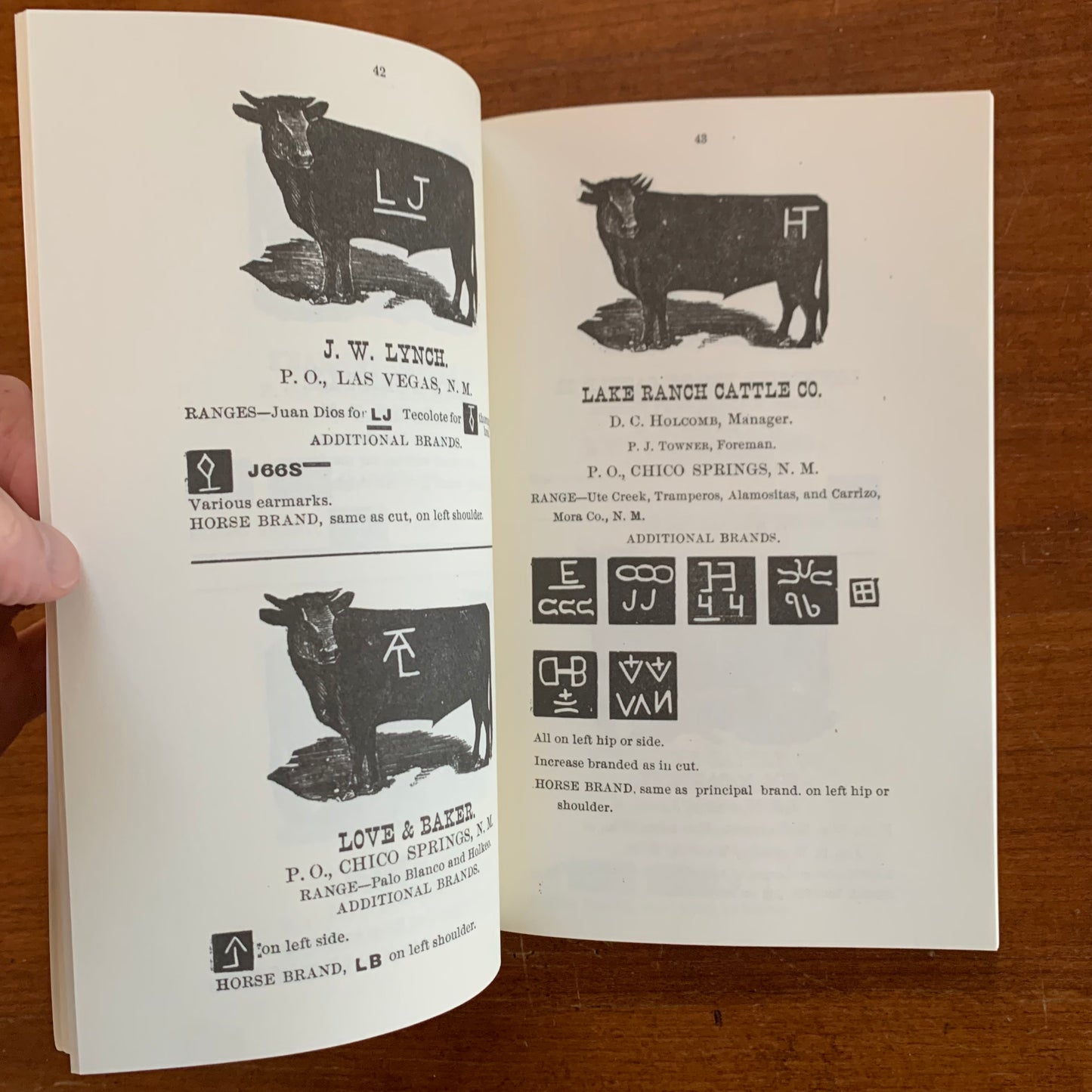 1884 Brand Book of the Northern New Mexico Stock Growers' Association FACSIMILE