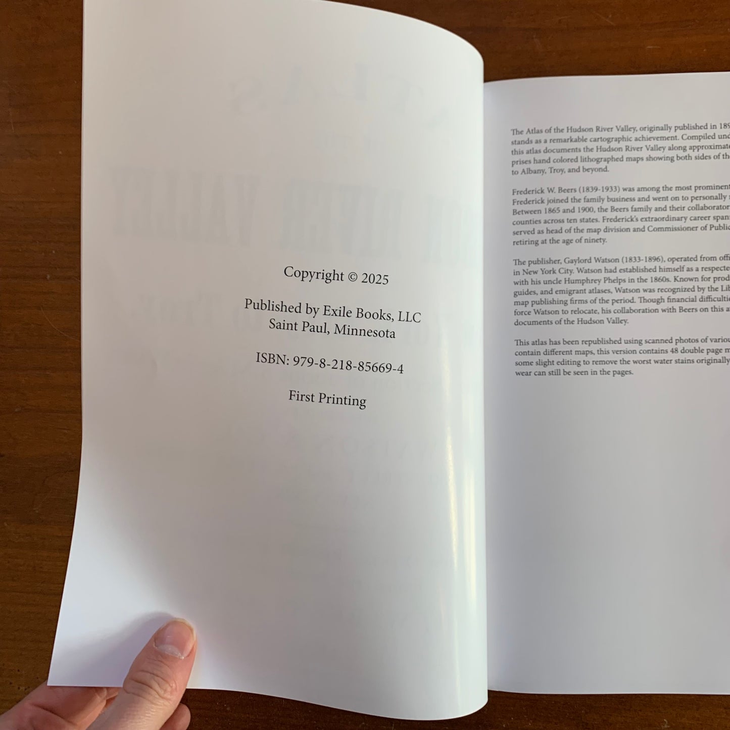 1891 Atlas of the Hudson River Valley New York City to Troy / Color Reprint