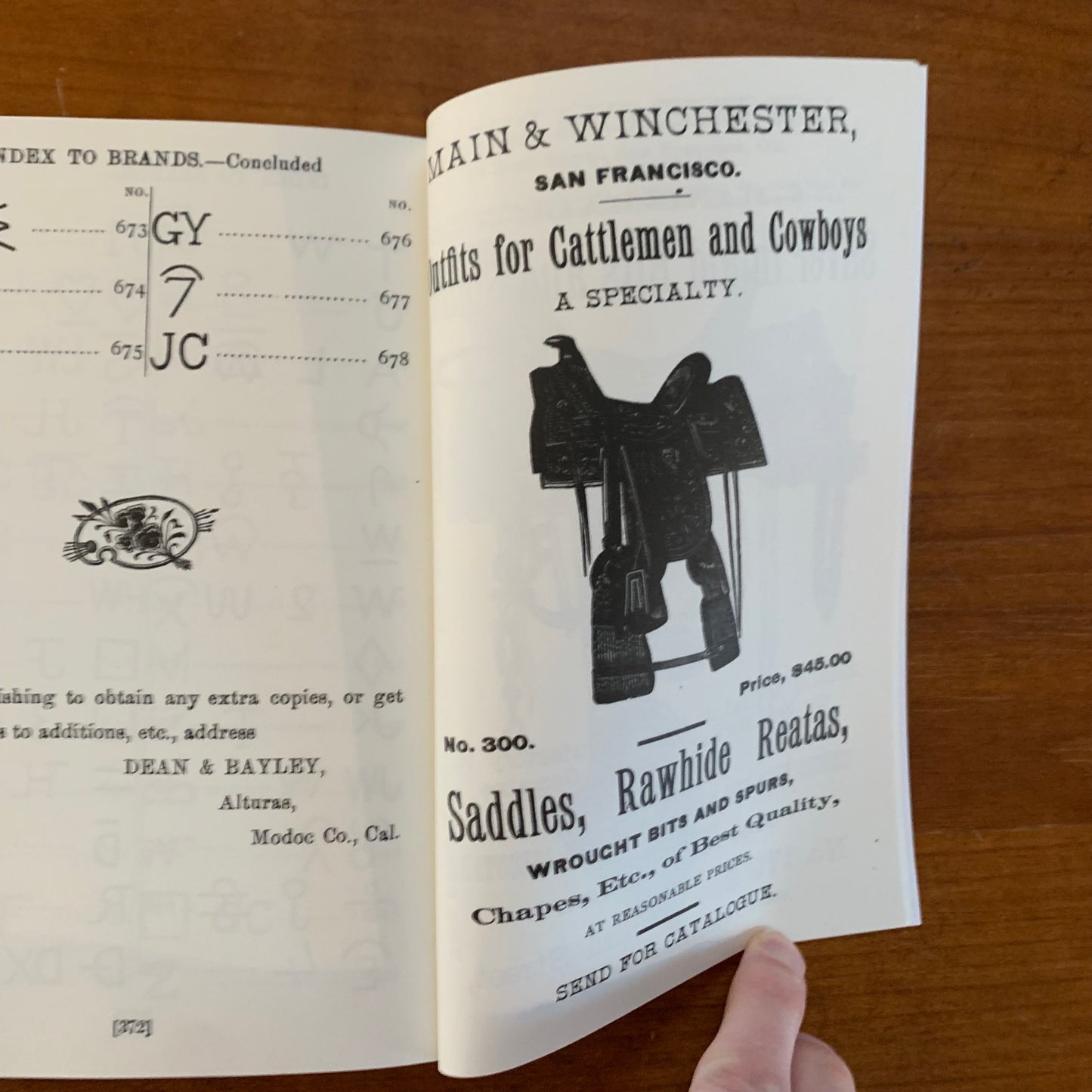 1888 Northern California and Southern Oregon Brand Book Stock Directory