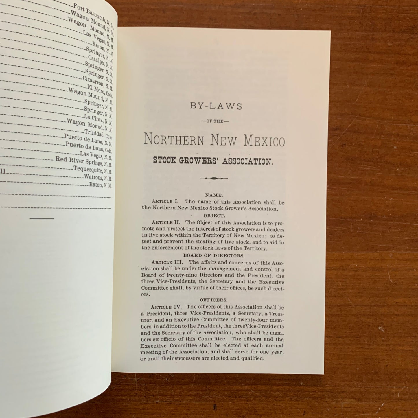 1884 Brand Book of the Northern New Mexico Stock Growers' Association FACSIMILE