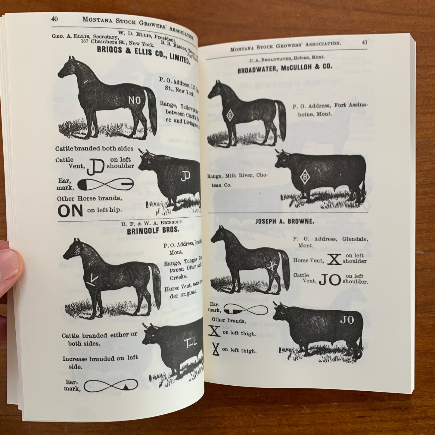 1886 Brand Book of the Montana Stock Growers' Association / FACSIMILE
