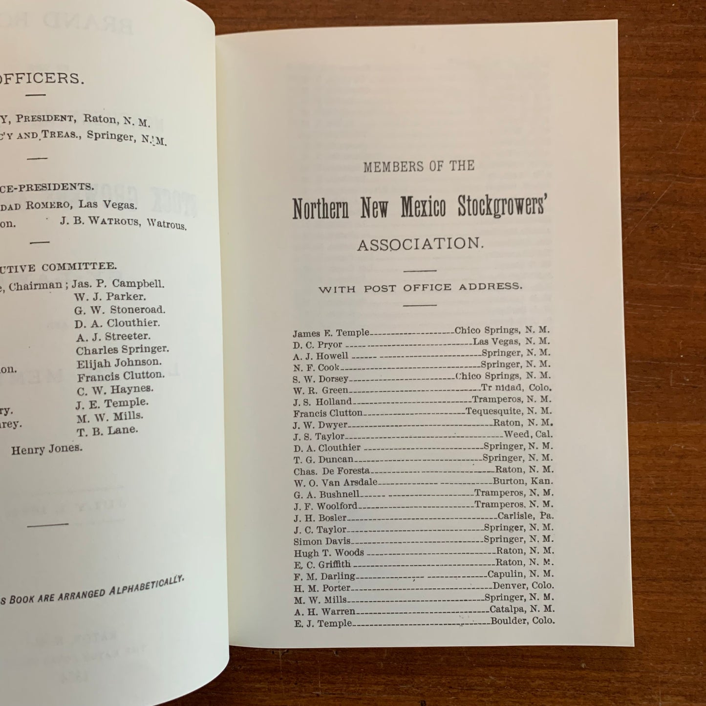1884 Brand Book of the Northern New Mexico Stock Growers' Association FACSIMILE